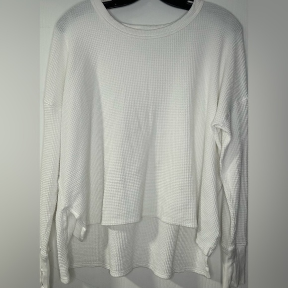 Aerie Waffle Knit White Sweater Size Small - Picture 3 of 6